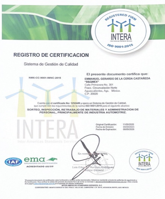 Certificación B&Q Mex